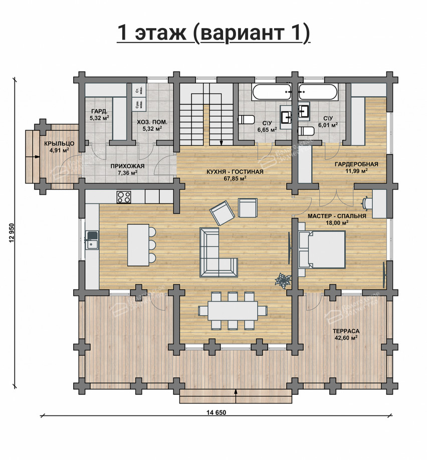 Дом из бревна VZ-152